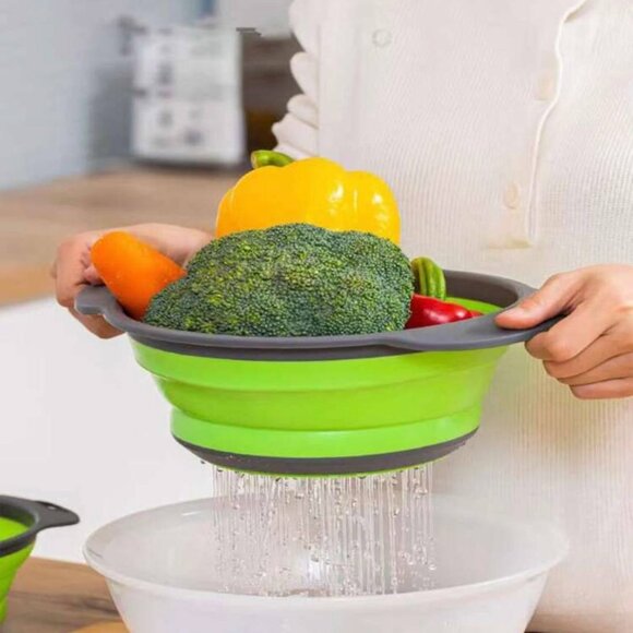 Foldable drain basket for fruits, vegetables. foldable design. - Picture 3 of 4